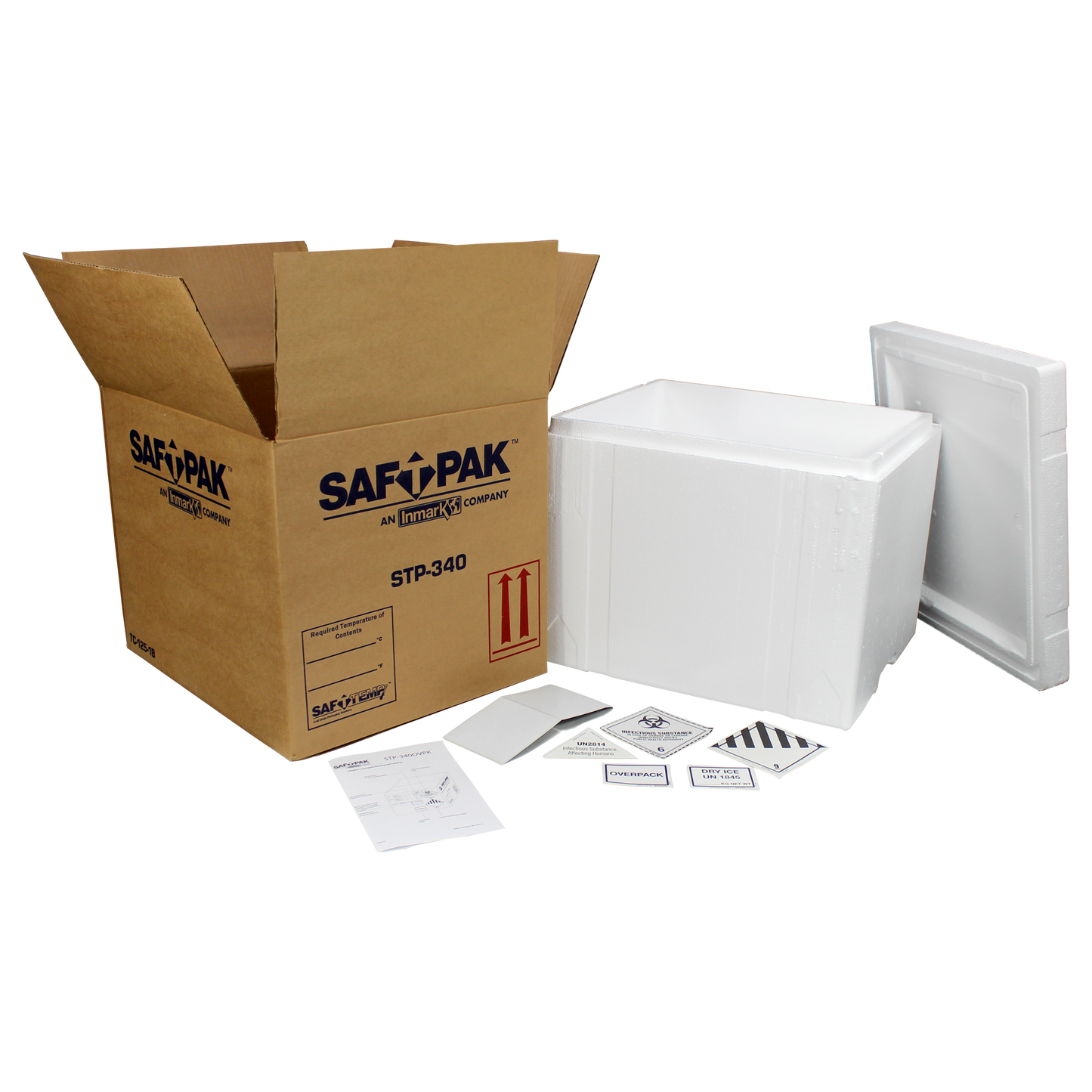 Saf-T-Pak® STP-340-OVPK Overpack System, Category A, B and Exempt Patient Specimen, (UN2814, UN2900, UN3373) 2/Case