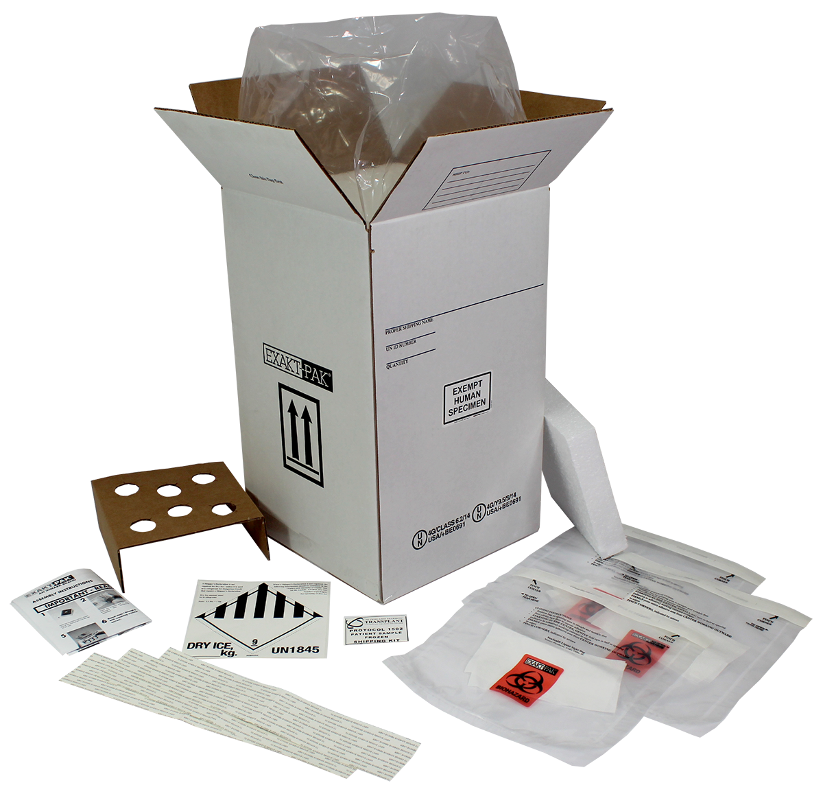 Exempt Human Specimen Cryovial: ME-H2203AP06BMT: FROZEN - with 95 kPa bag (Max Payload Dims. 7" x 7" x 14.5") - NMDPVIP - Clinical Studies
