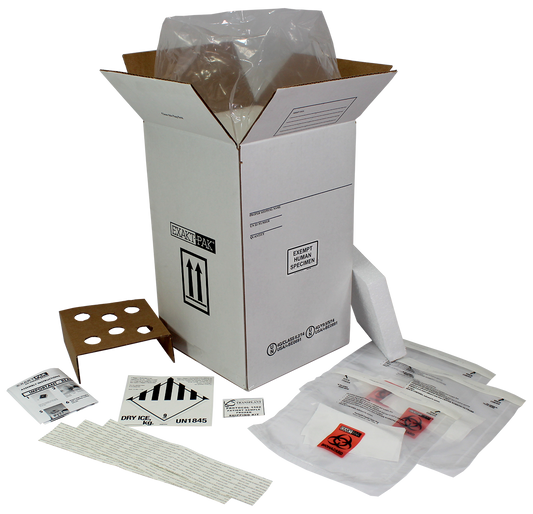 Exempt Human Specimen Cryovial: ME-H2203AP06BMT: FROZEN - with 95 kPa bag (Max Payload Dims. 7" x 7" x 14.5") - NMDPVIP - Clinical Studies