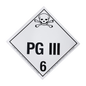Class 6 PGIII PS Placards (25 pack, 10"x10") - (DGPS6PGIII)