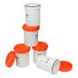 Saf-T-Pak® STP-104 - 1.25L Reusable Polypropylene Secondary Pressure Vessel, Orange Lid, 6/Case