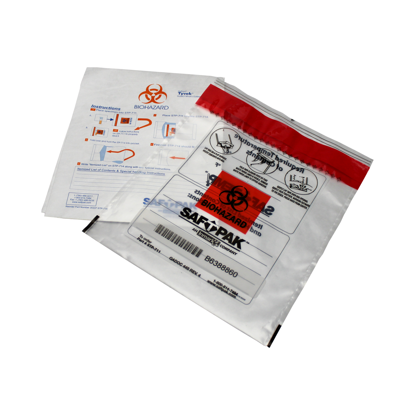Saf-T-Pak® STP-714 - Saf-T-Pak® Disposable 2 - Part Secondary Pressure Vessel, Medium, 50/Case
