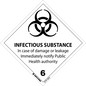 Class 6 Infectious Mini-Labels (500 Roll, 1"x1") - (DGMINI62)